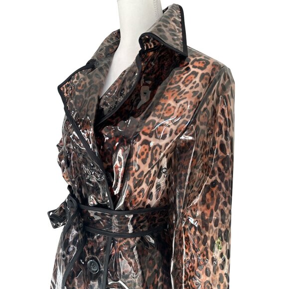 LOBA Pamela Trench Coat in Leopard Small New Womens Rain Jacket - Picture 8 of 13